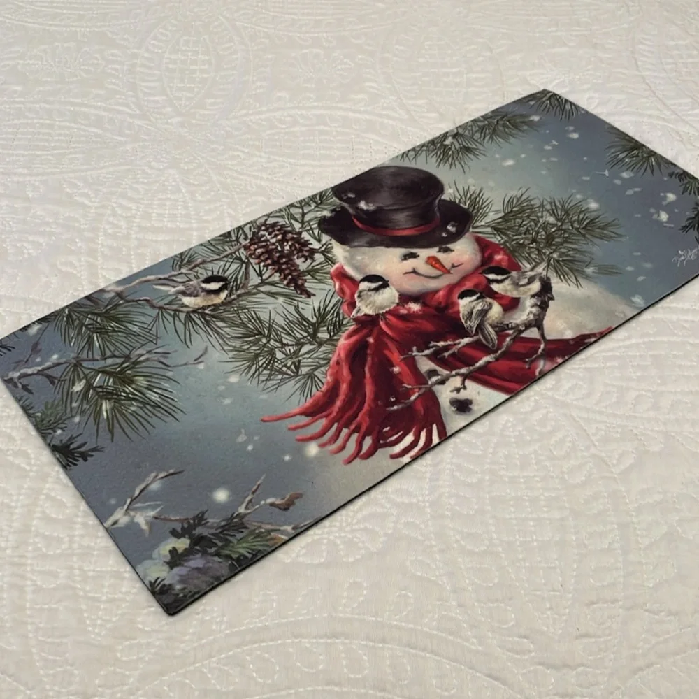 SASSAFRAS Evergreen Switch Mat Rug SNOWMAN SNUGGLES Insert Only Christmas